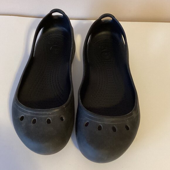 Crocs Women's Kadee Ballet Black Flats Size 6 Slip On Water Shoes - Picture 1 of 7